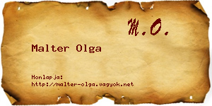 Malter Olga névjegykártya